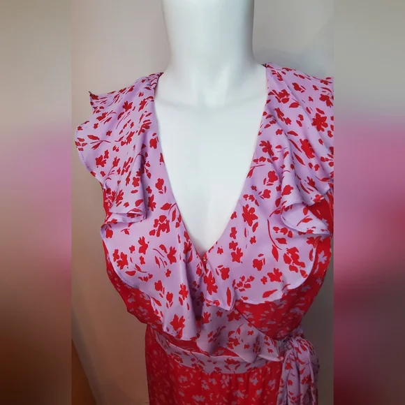 🔥HostPick🔥PARKER -size 2 -Purple and Red Sleeveless V-Neck High-Low Dress